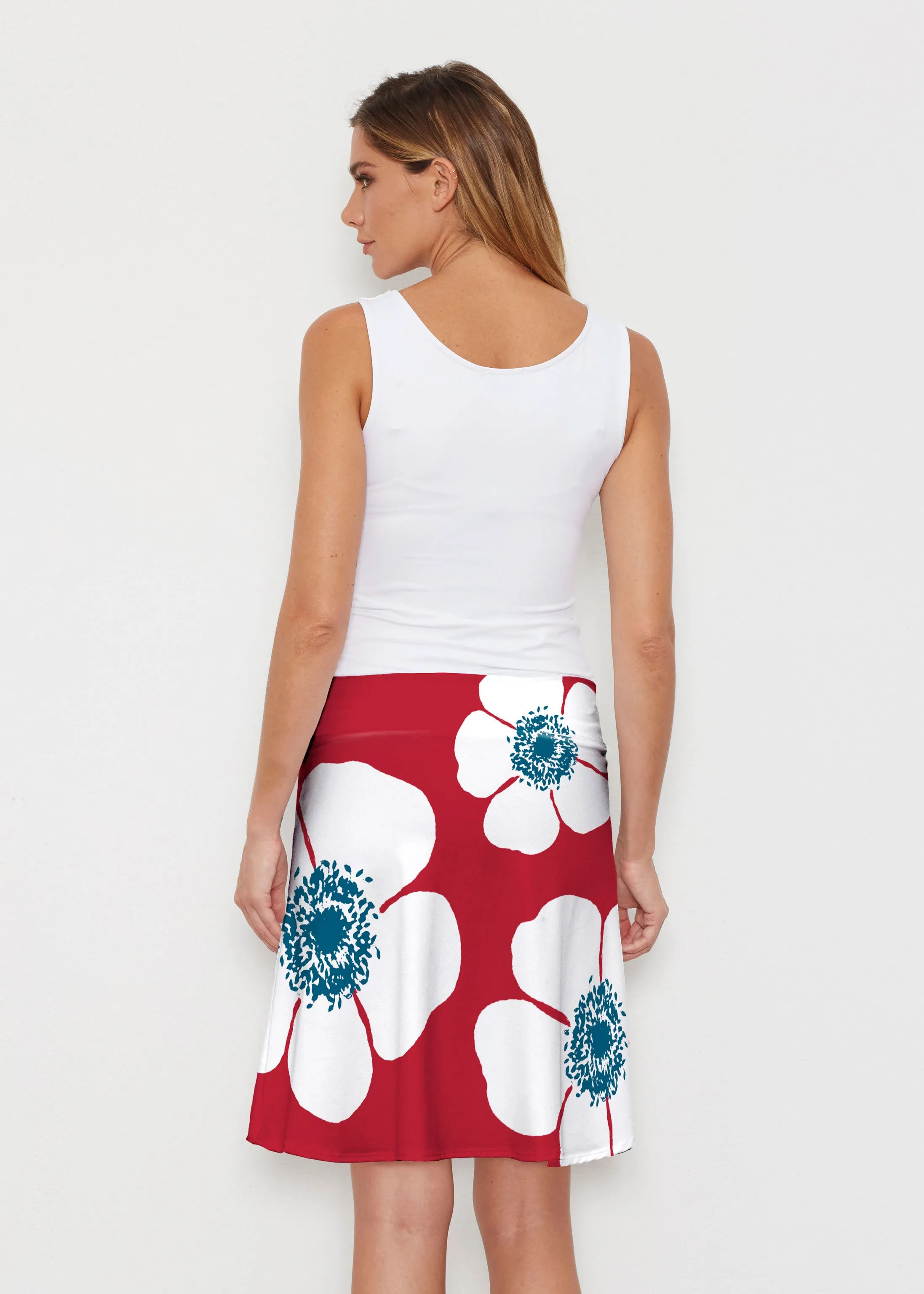 Poppy Red (7015) ~ Silky Brenda Skirt 21 inch