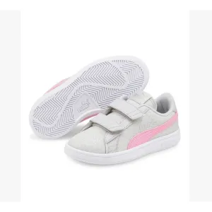 Puma Girl’s Gray Violet &amp; Pink Glitz Glam Smash Sneaker Size 2 New