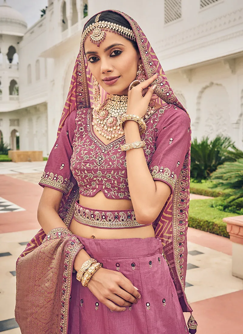 Purple Embroidery Festive Lehenga Choli