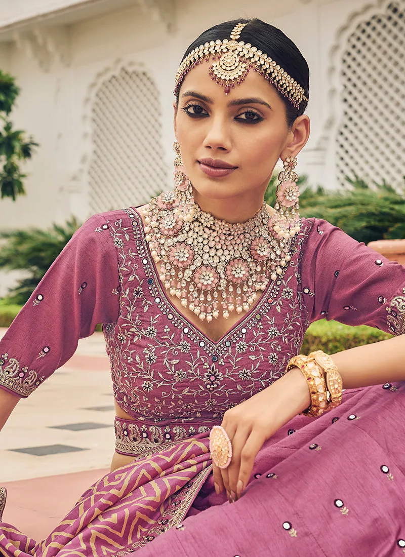 Purple Embroidery Festive Lehenga Choli