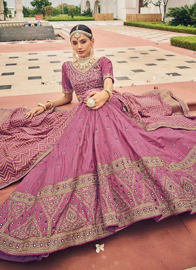 Purple Embroidery Festive Lehenga Choli