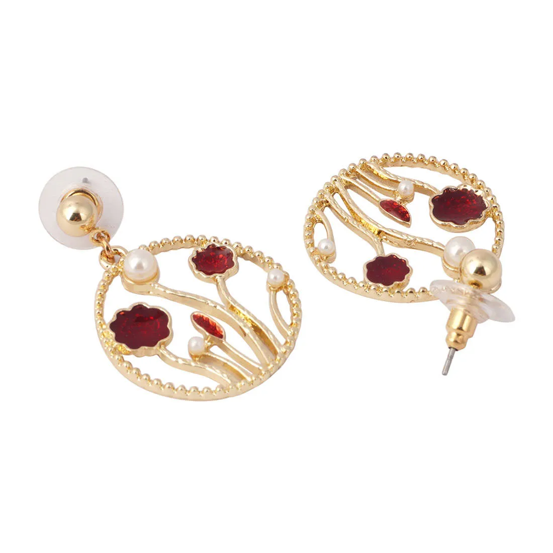 Red Crystal Ring Earrings