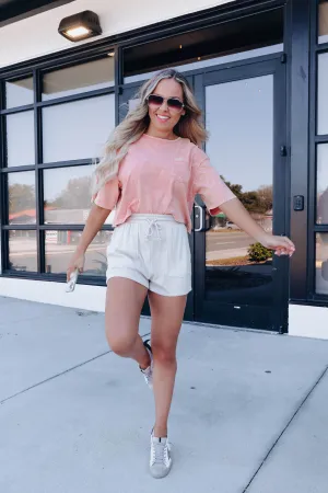 Redefining Style Casual Crop Top - Peach/Yellow