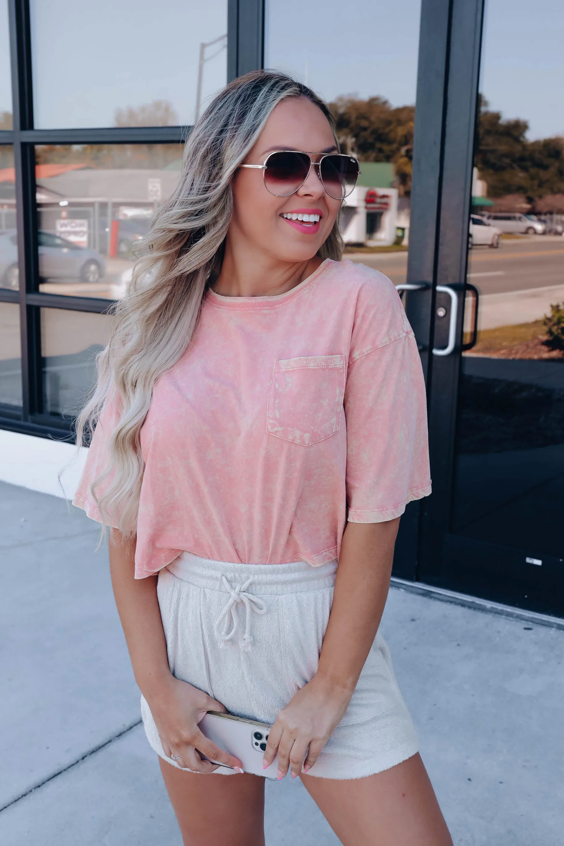 Redefining Style Casual Crop Top - Peach/Yellow