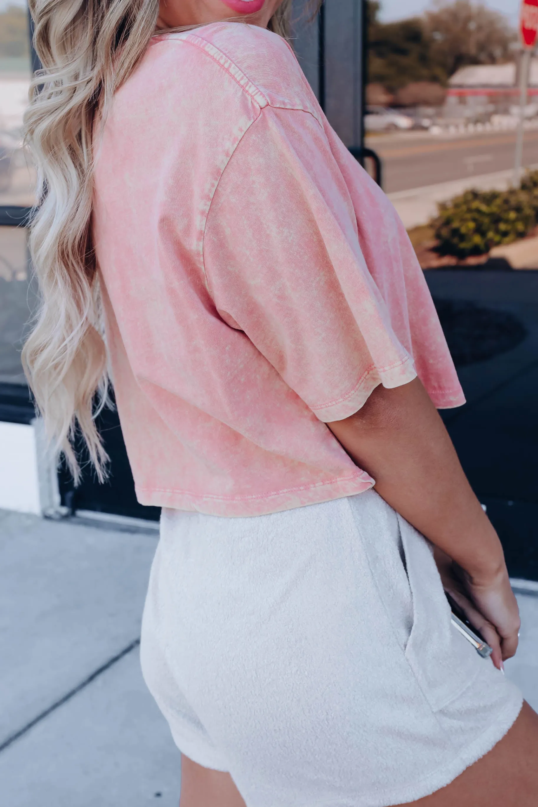 Redefining Style Casual Crop Top - Peach/Yellow
