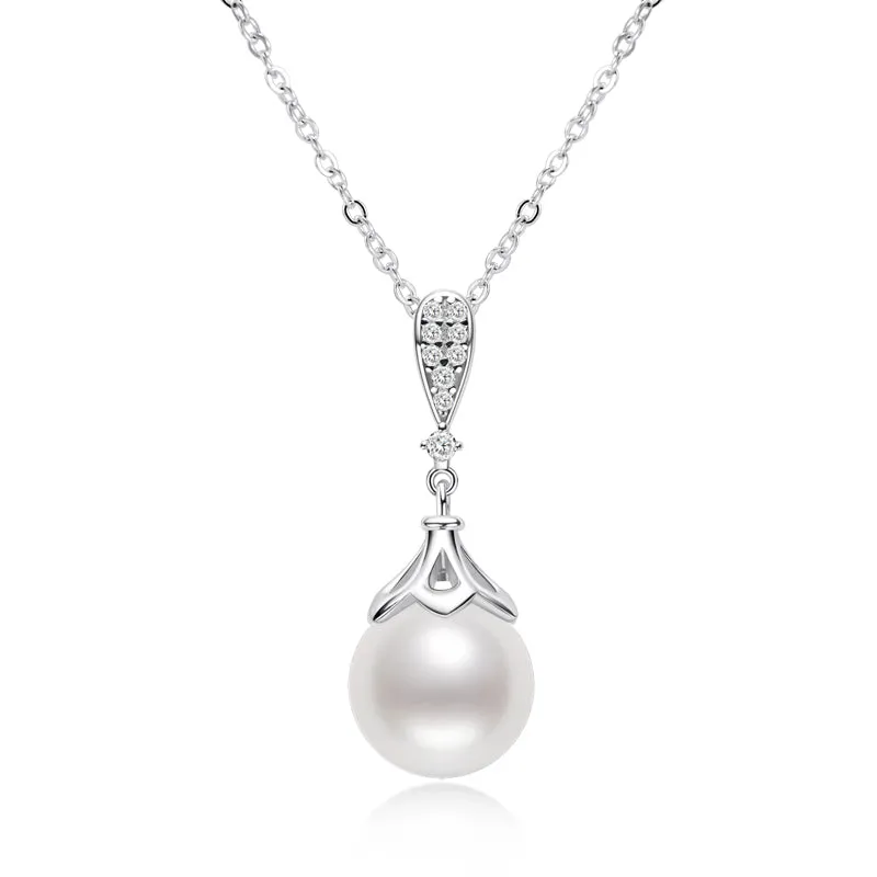 Retro Style Natural Freshwater Pearl Drop Pendant Necklace