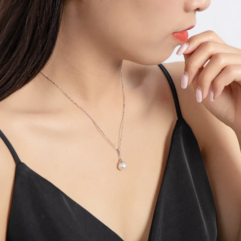 Retro Style Natural Freshwater Pearl Drop Pendant Necklace