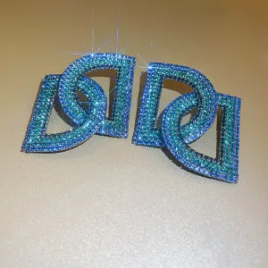 Rhinestones Copper Double D Earrings