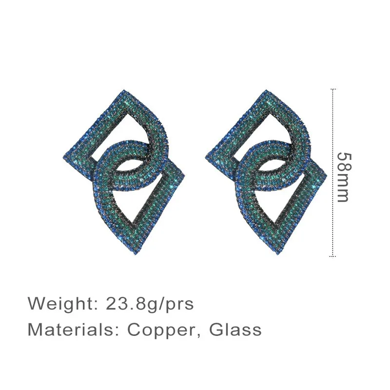 Rhinestones Copper Double D Earrings