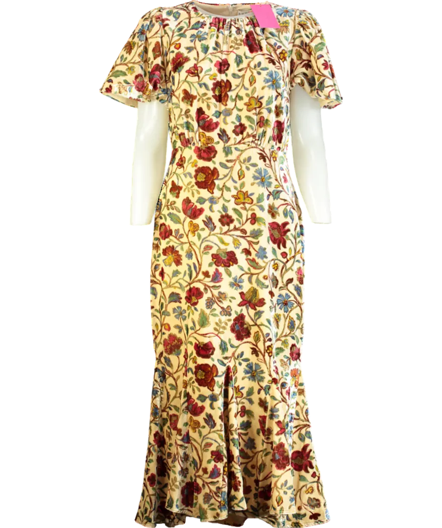Rhode Resort Arabella Velvet Midi Dress UK 10