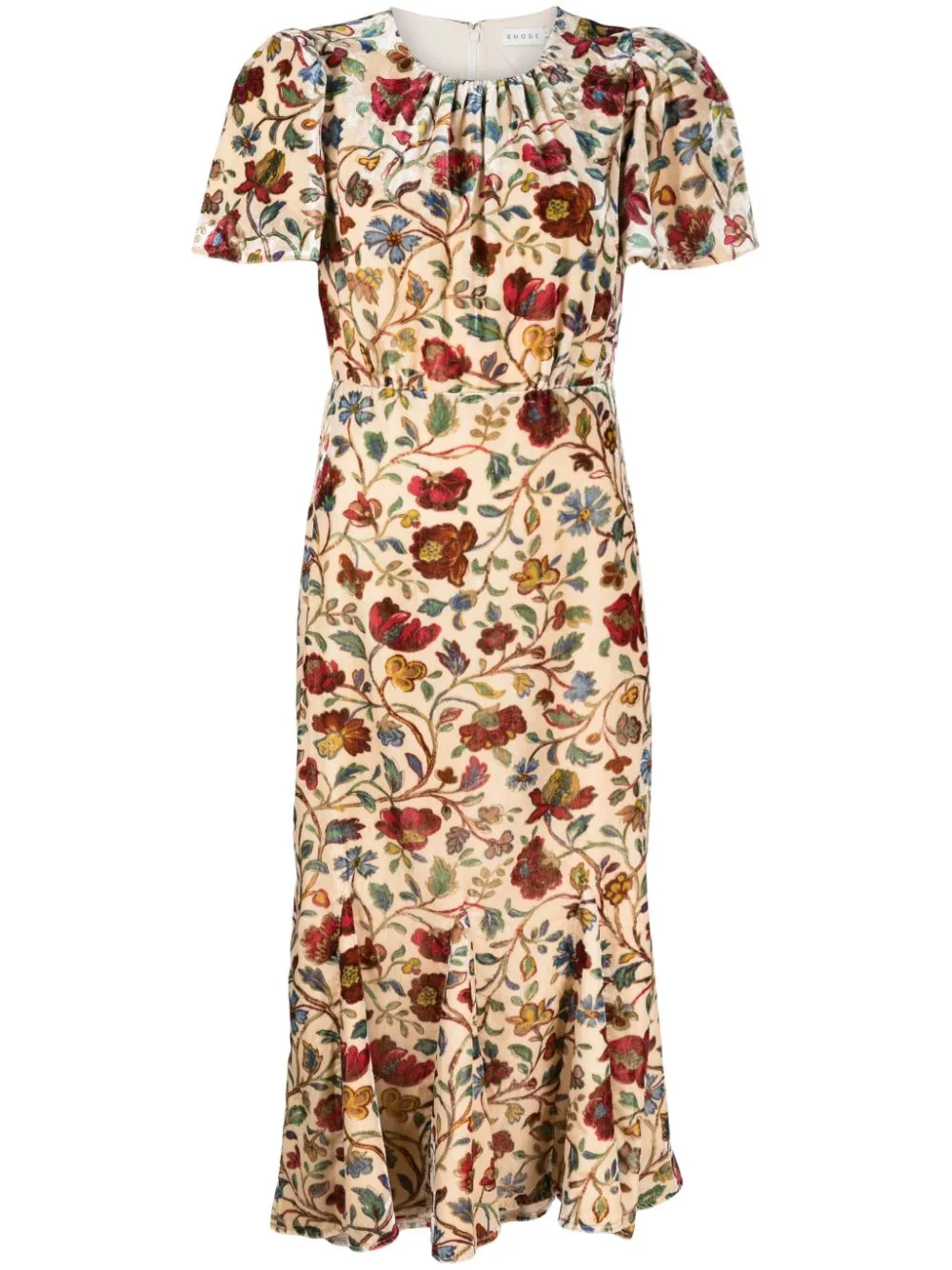 Rhode Resort Arabella Velvet Midi Dress UK 10