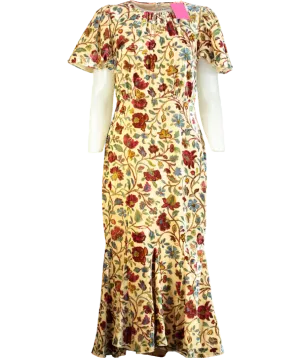Rhode Resort Arabella Velvet Midi Dress UK 10