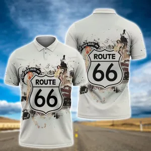 Route 66 -  3D Polo Shirt - Nsd99 2