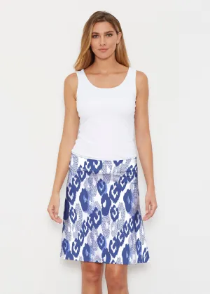 Royal Blue Ikat (7808) ~ Silky Brenda Skirt 21 inch