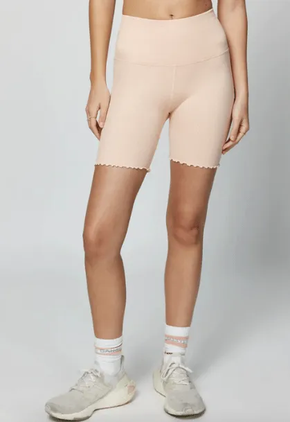 Seamless Ruffle Biker by Spiritual Gangster |  Dusk Pink