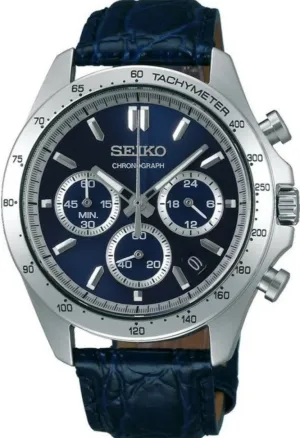 Seiko Spirit Quartz Chronograph Tachymeter JDM Blue Dial SBTR019
