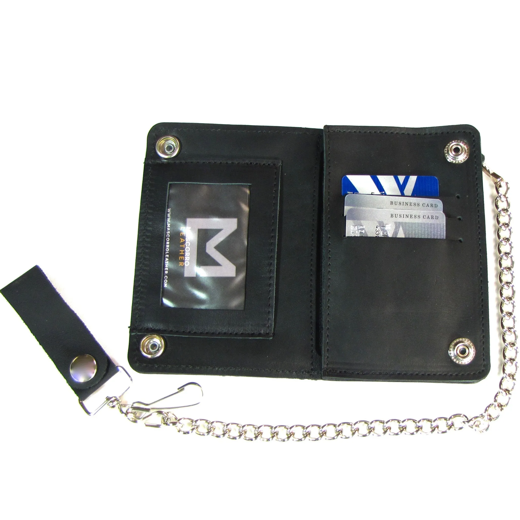 Short Biker Wallet- Skull w/ Wings
