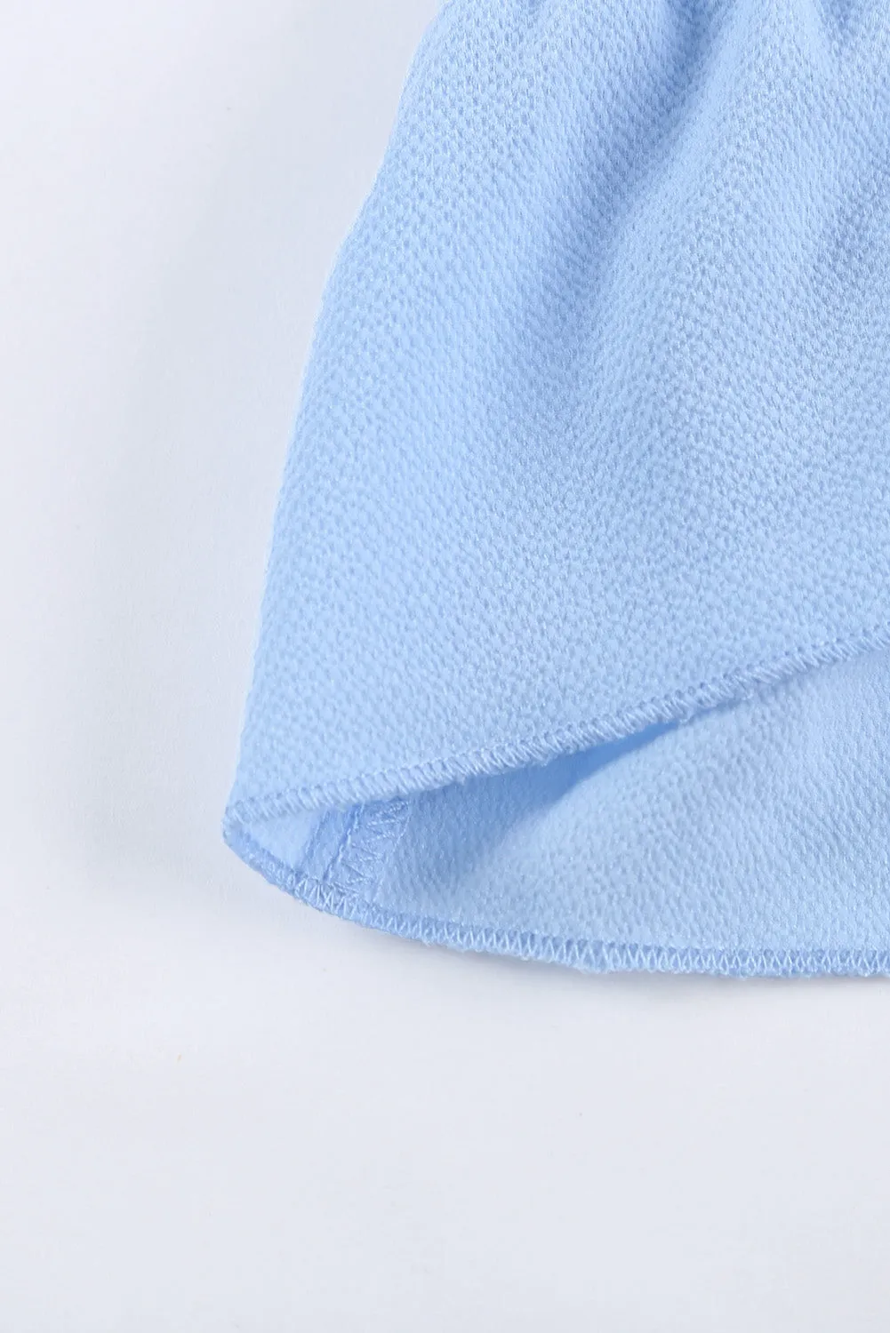 Sky Blue Sleeveless V Neck Ruffled Swing Mini Dress