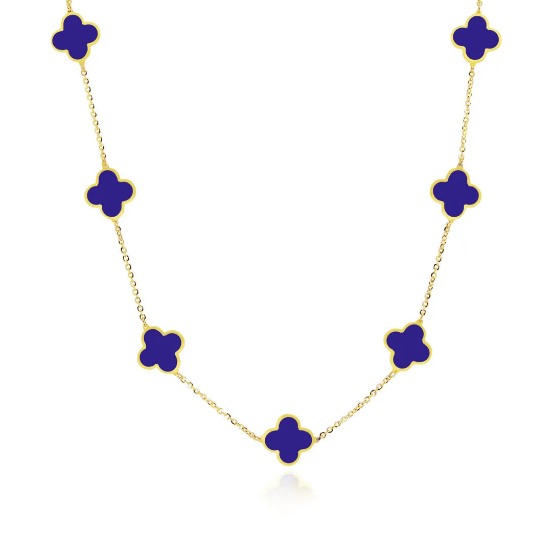 Small Lapis Clover Necklace