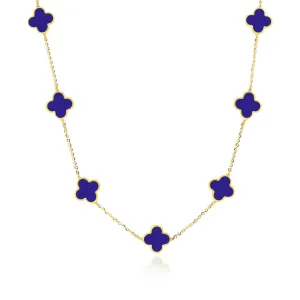 Small Lapis Clover Necklace