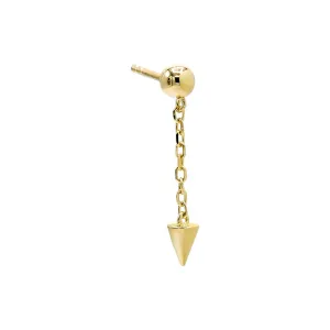Solid Ball X Spike Drop Chain Stud Earring