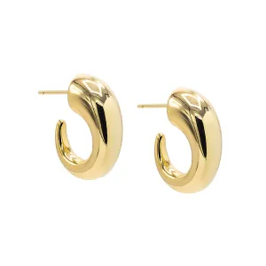 Solid Bubble Elongated Hoop Earring
