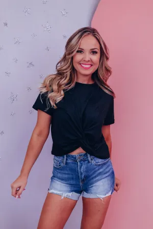 Spiral Knot Crop Top - Black