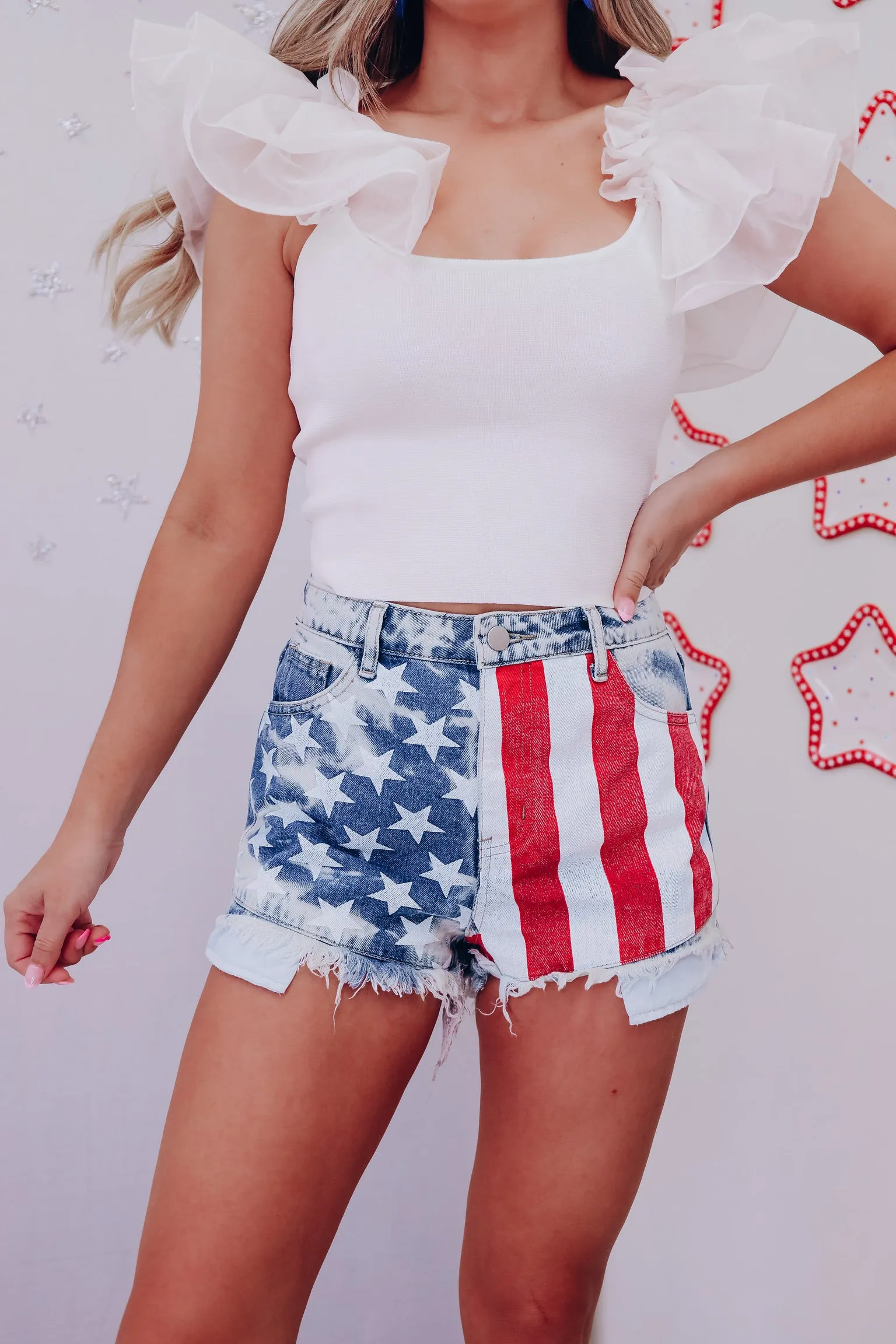 Spirit Acid Washed Denim Shorts
