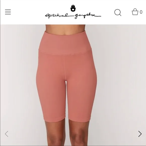 ✨SPIRITUAL GANGSTER✨Seamless Biker Shortie in Rust