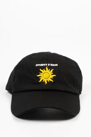 SPORTY AND RICH SUN CLUB HAT BLACK