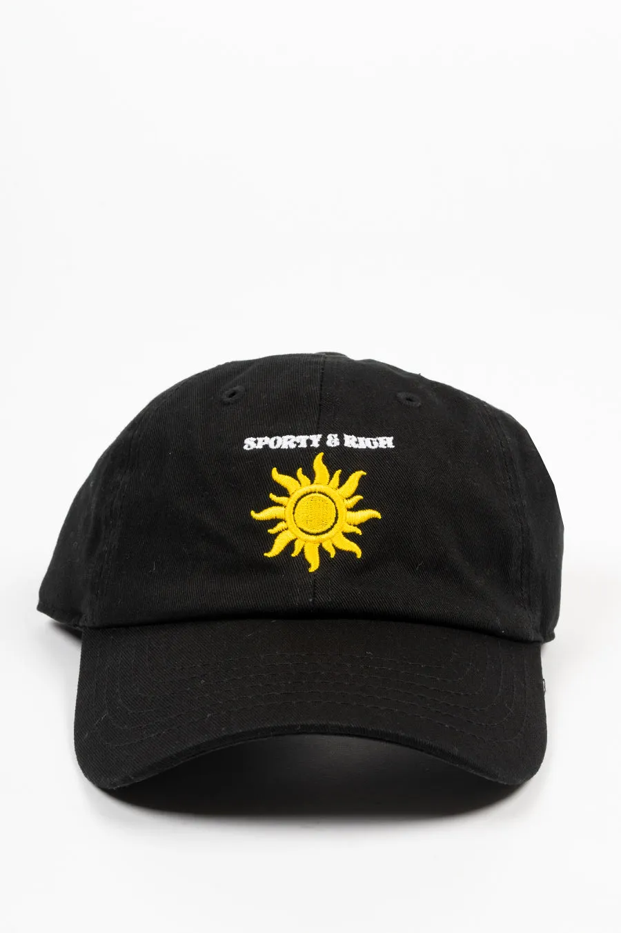 SPORTY AND RICH SUN CLUB HAT BLACK