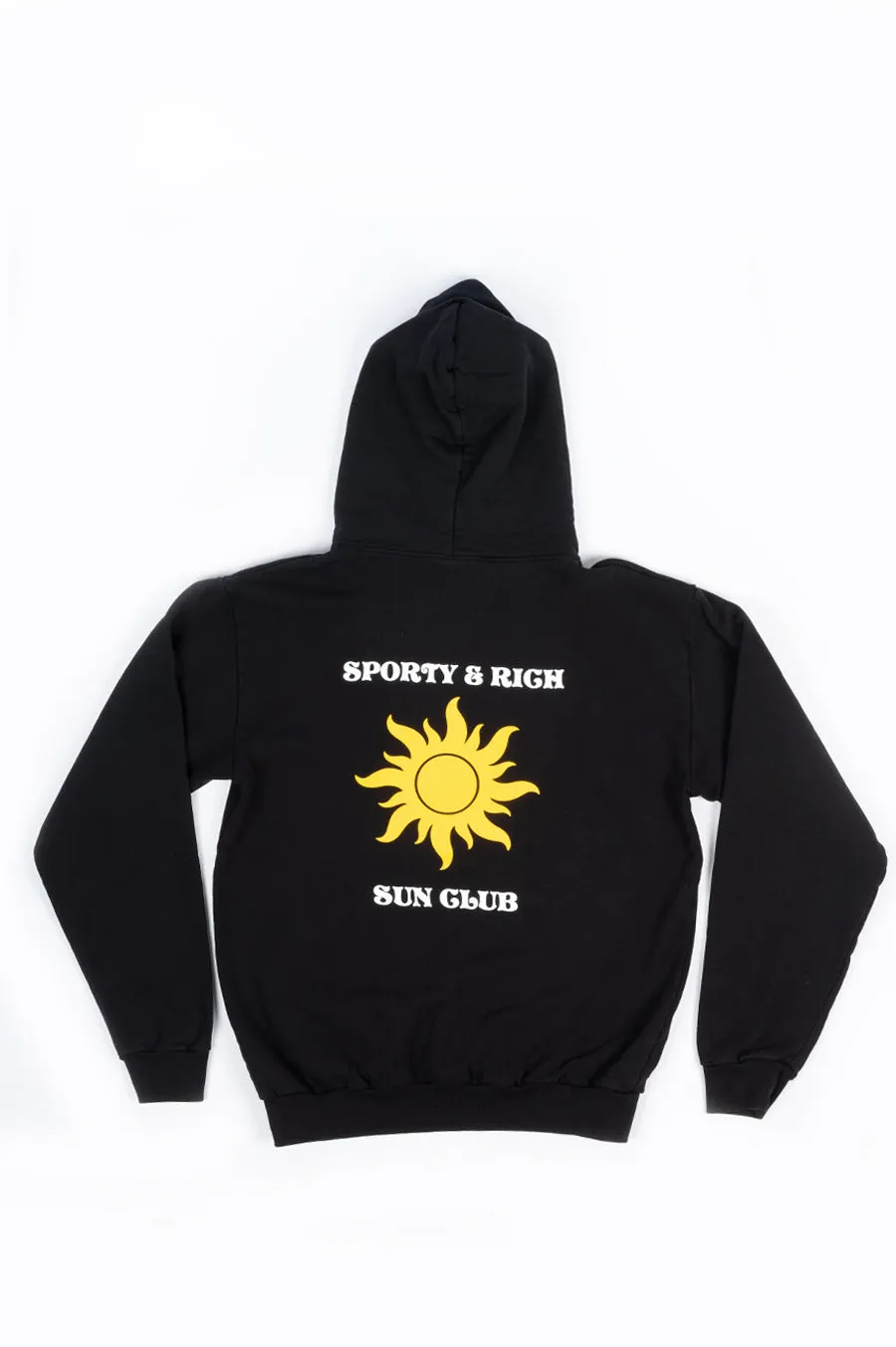 SPORTY AND RICH SUN CLUB HOODIE BLACK