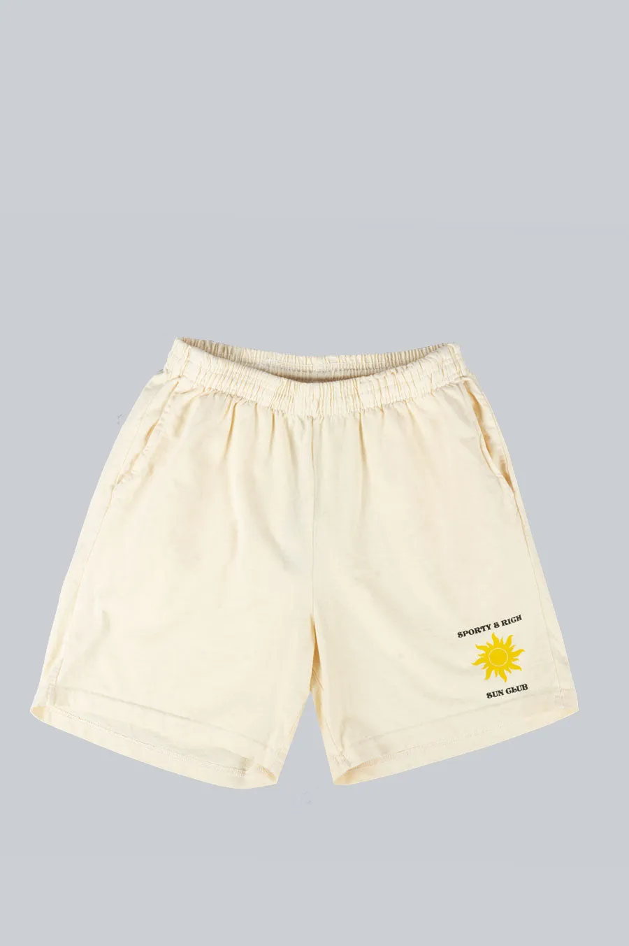 SPORTY AND RICH SUN CLUB SHORTS CREAM