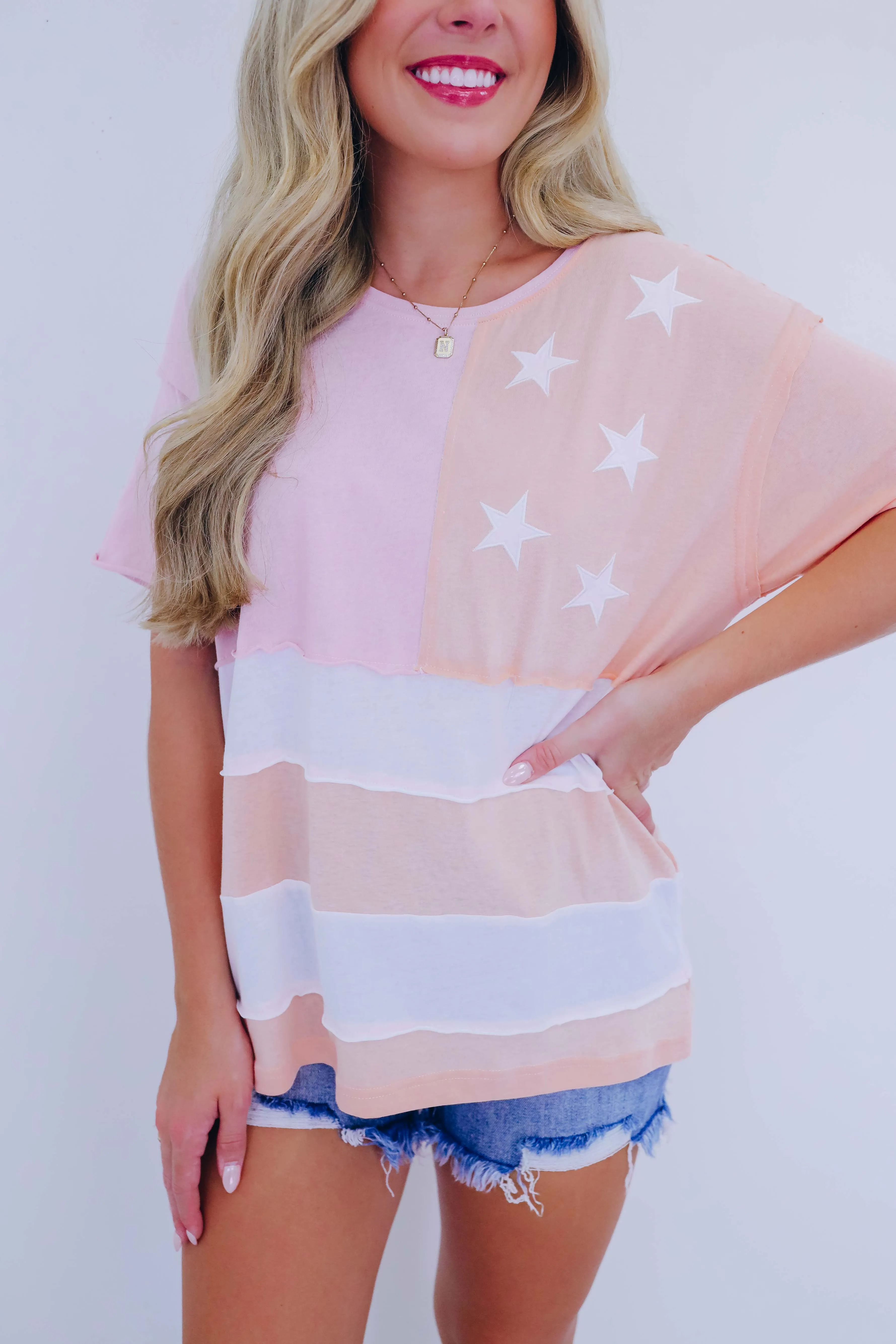 Stars & Stripes Color-Block Top - 2 Colors