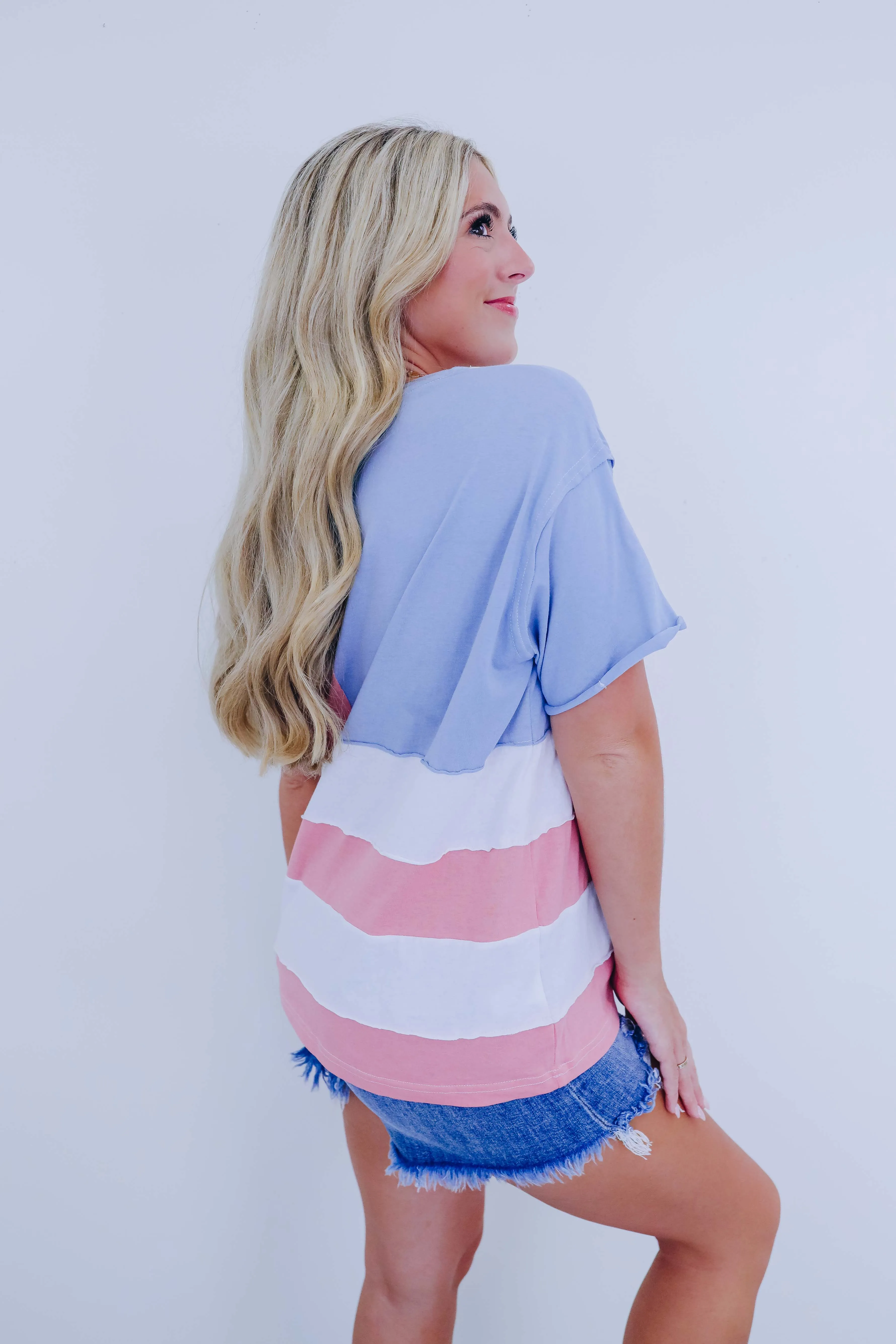 Stars & Stripes Color-Block Top - 2 Colors