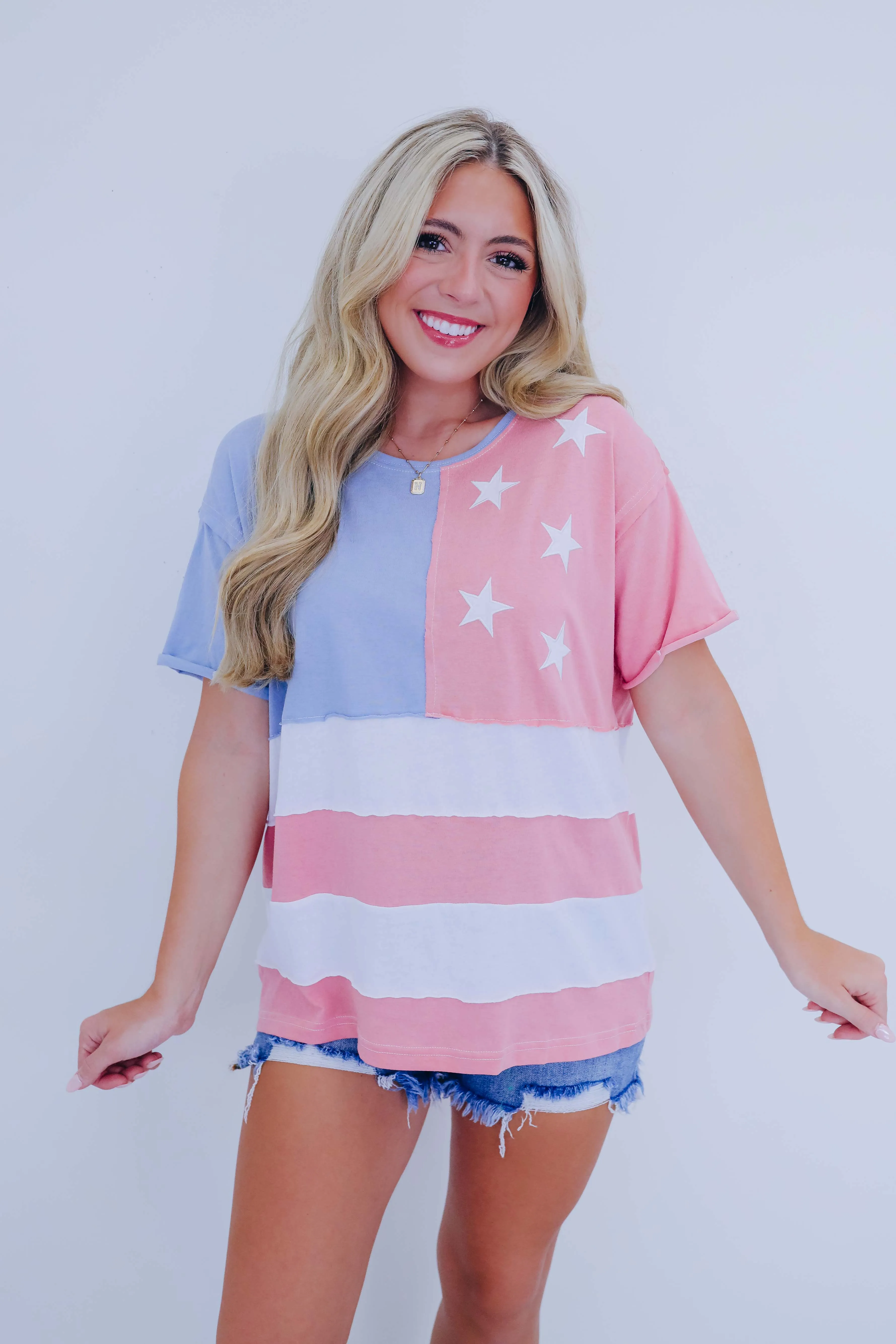 Stars & Stripes Color-Block Top - 2 Colors