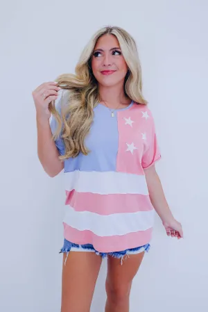 Stars & Stripes Color-Block Top - 2 Colors