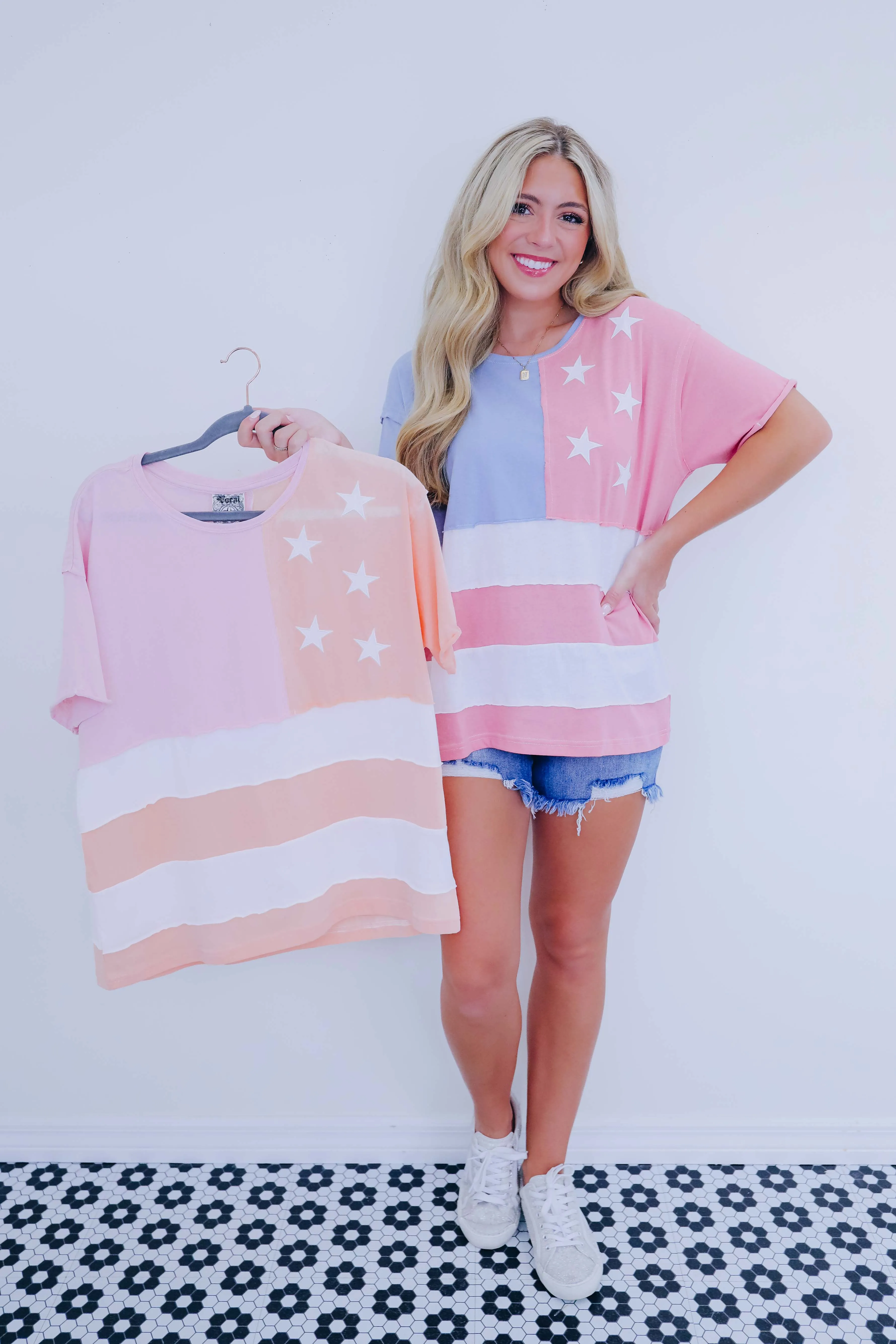 Stars & Stripes Color-Block Top - 2 Colors