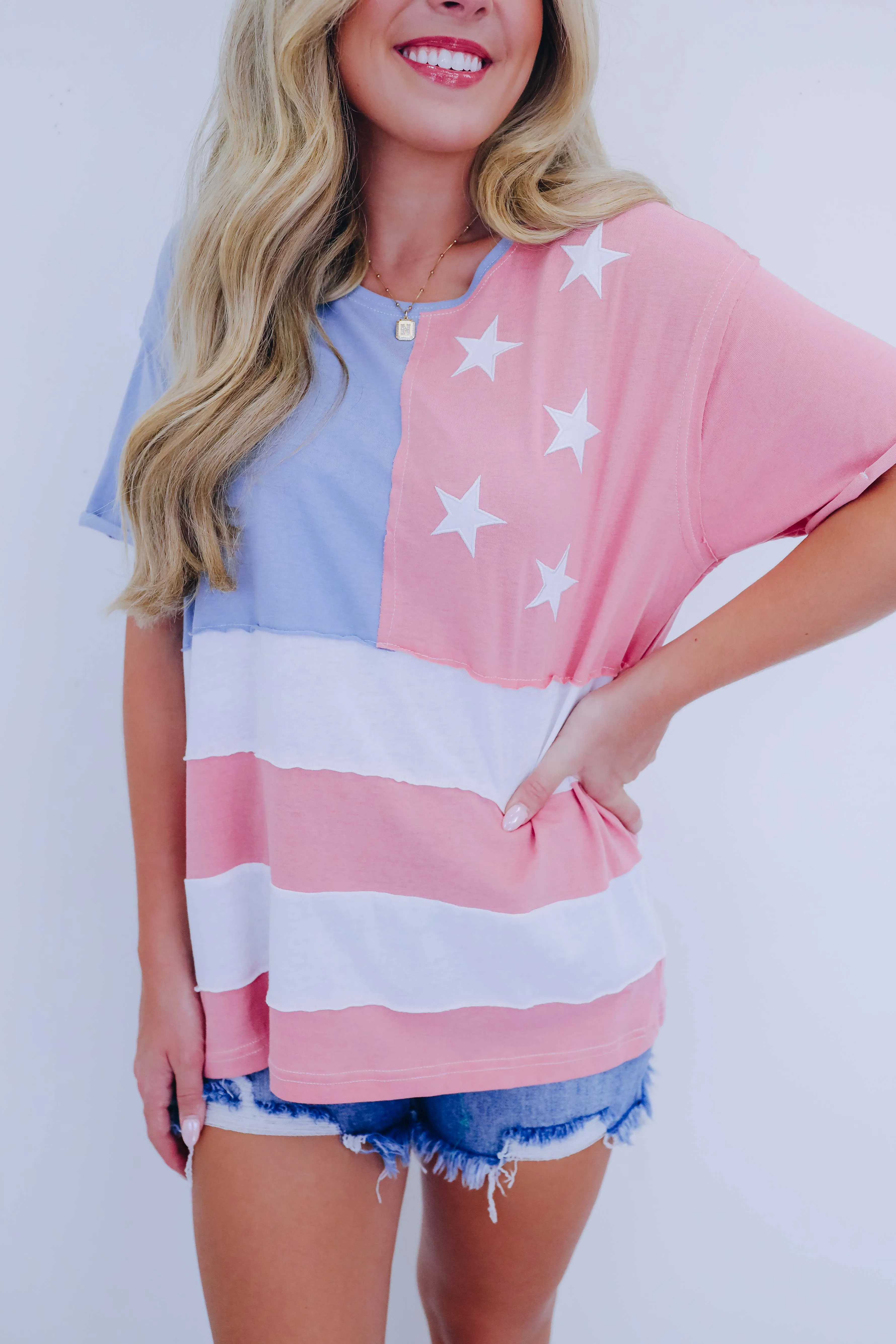 Stars & Stripes Color-Block Top - 2 Colors