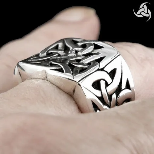 Sterling Silver Celtic Biker Iron Cross Ring