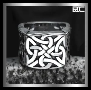Sterling Silver Celtic Biker Iron Cross Ring