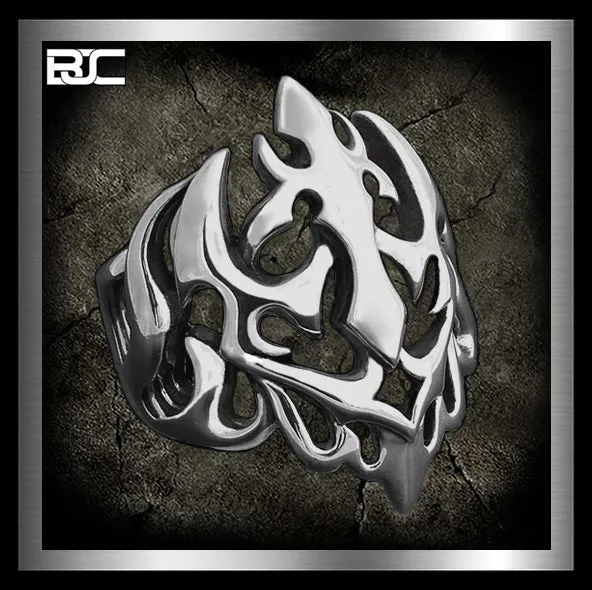 Sterling Silver Neptunes Trident Biker Ring