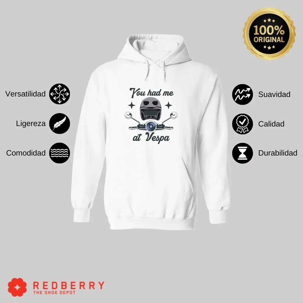 Sudadera Hombre  Hoodie Scooter Moto Biker Vintage 049