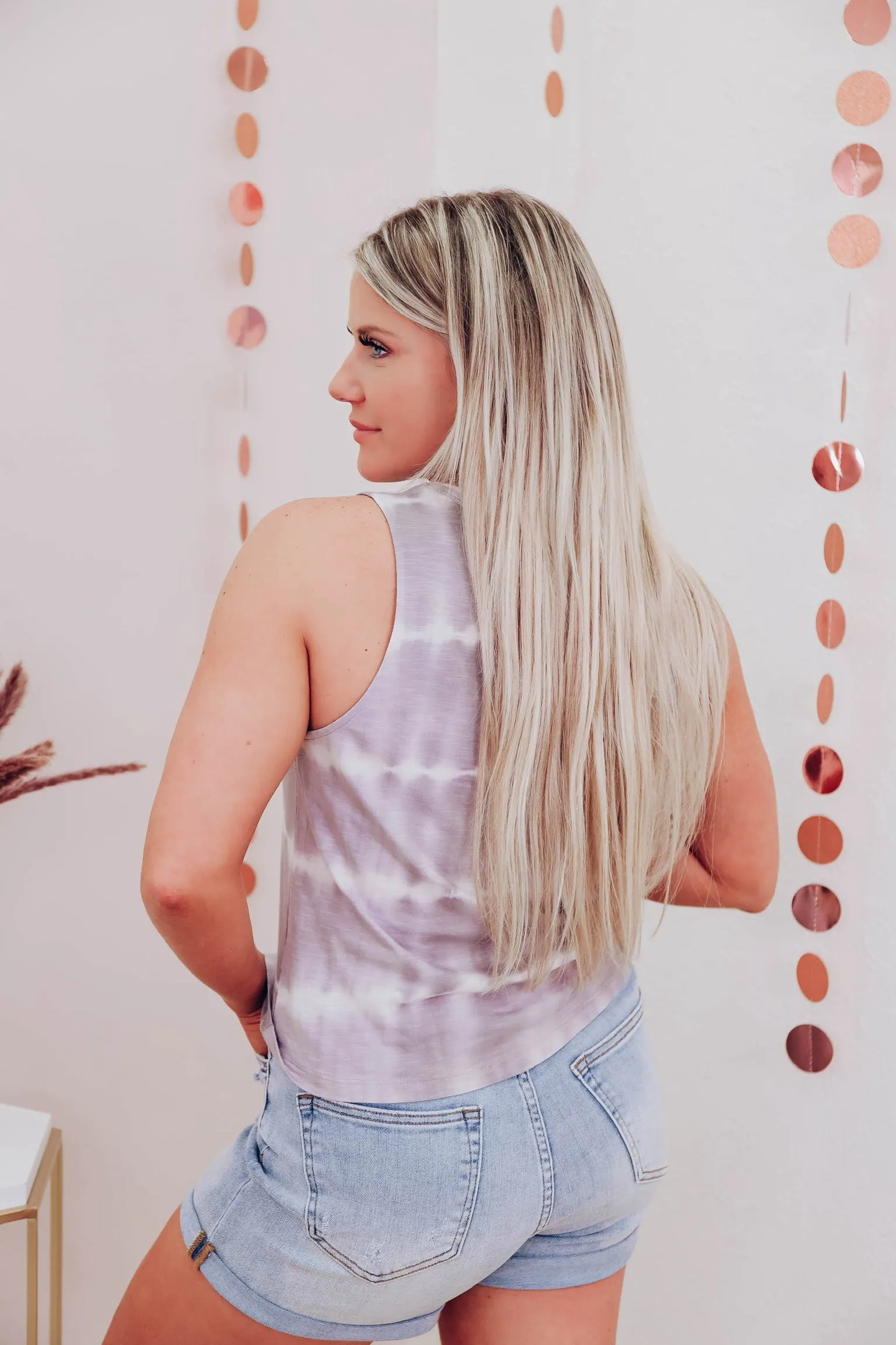 Summer Days Bleach Wash Tank - Gray