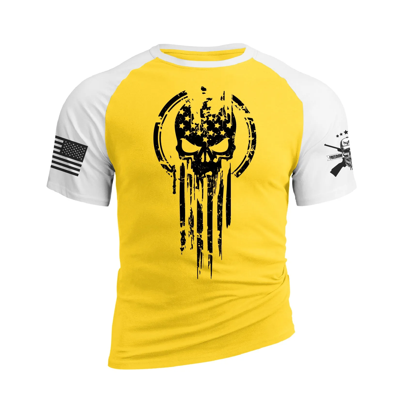 THE PUNISHER 100% COTTON RAGLAN GRAPHIC TEE