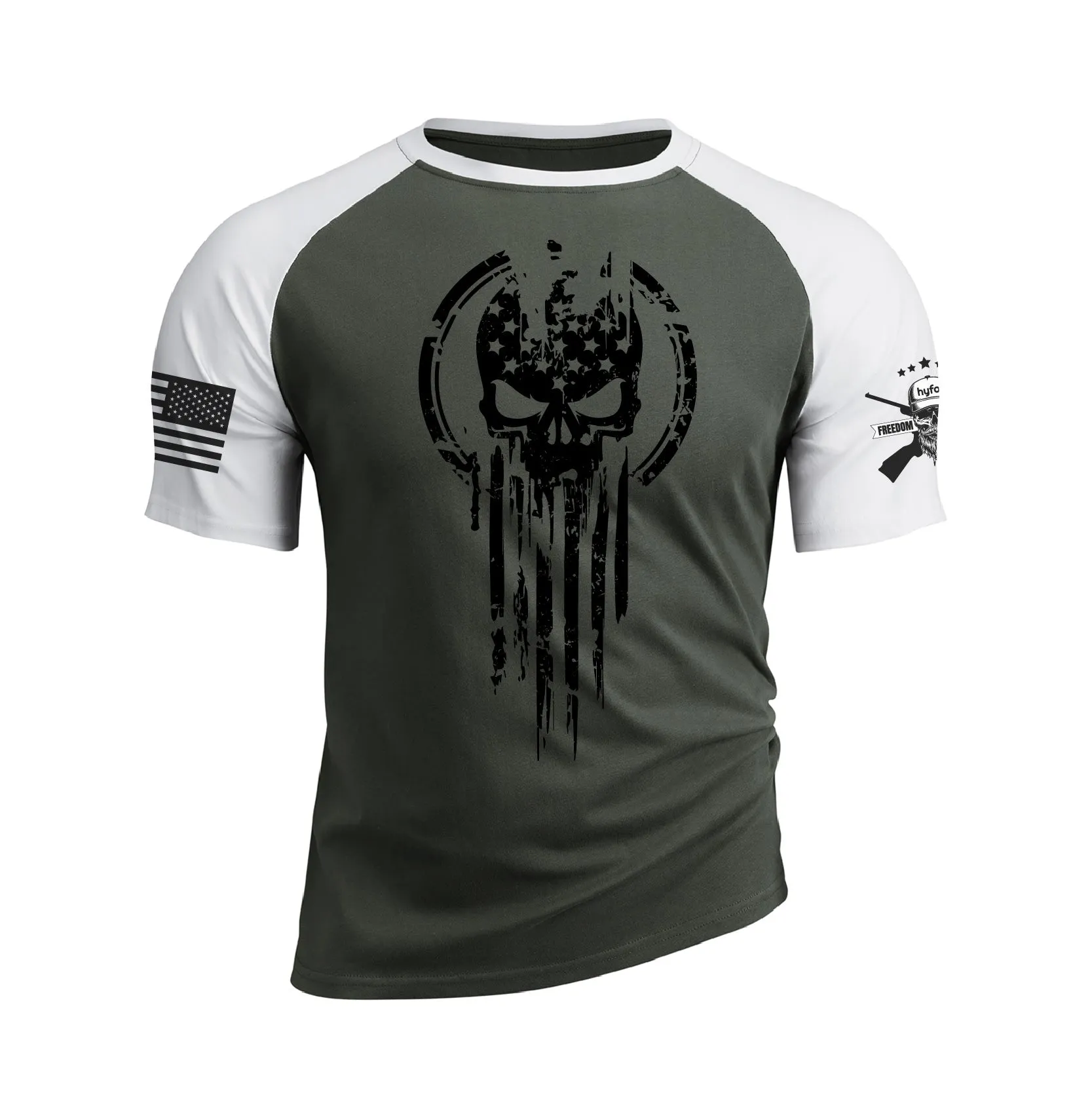 THE PUNISHER 100% COTTON RAGLAN GRAPHIC TEE