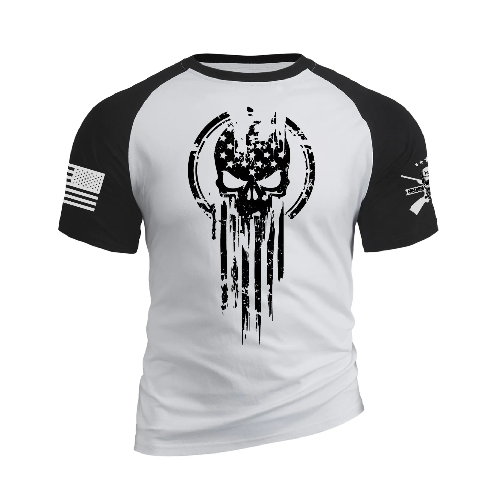 THE PUNISHER 100% COTTON RAGLAN GRAPHIC TEE