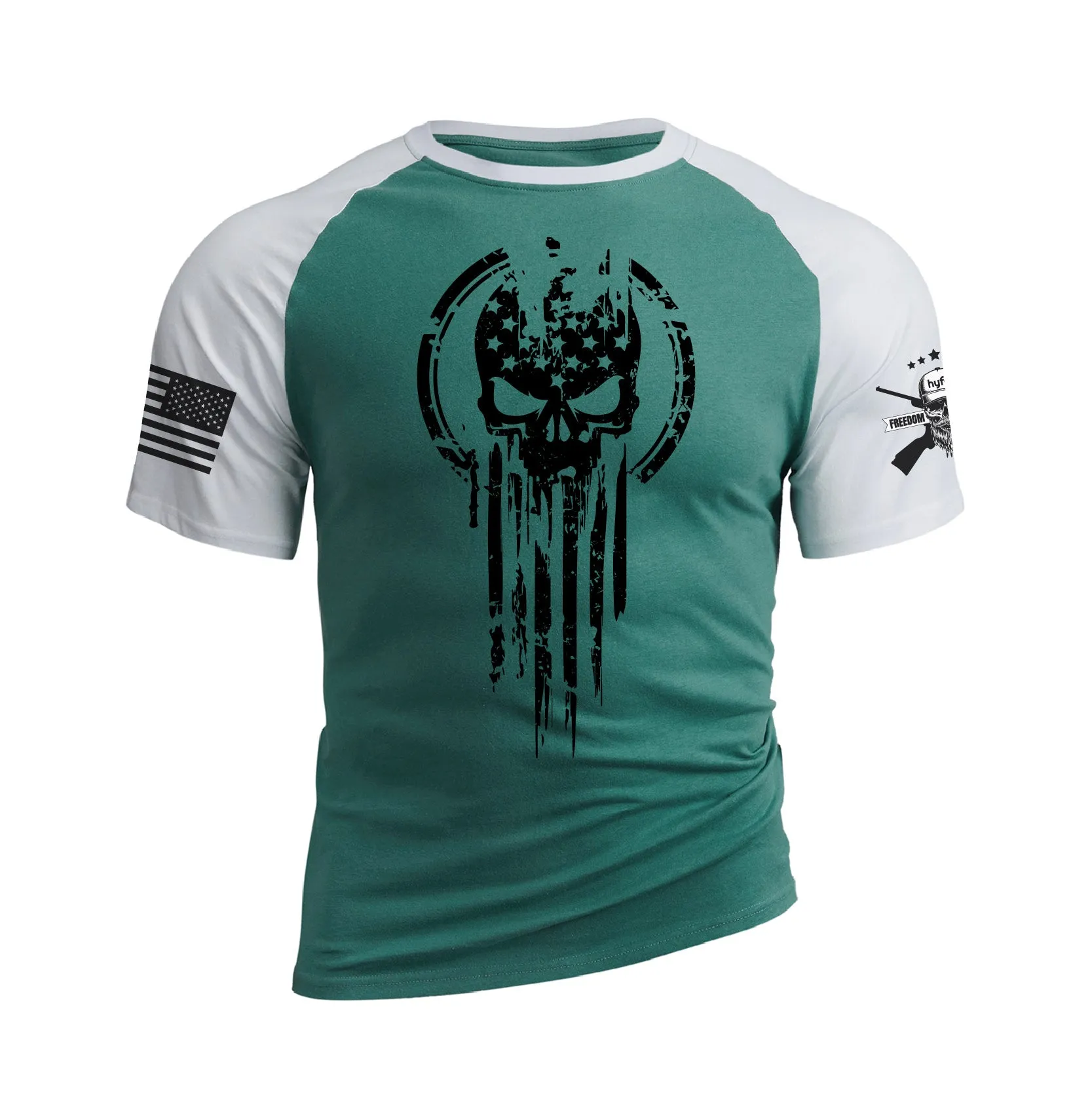 THE PUNISHER 100% COTTON RAGLAN GRAPHIC TEE