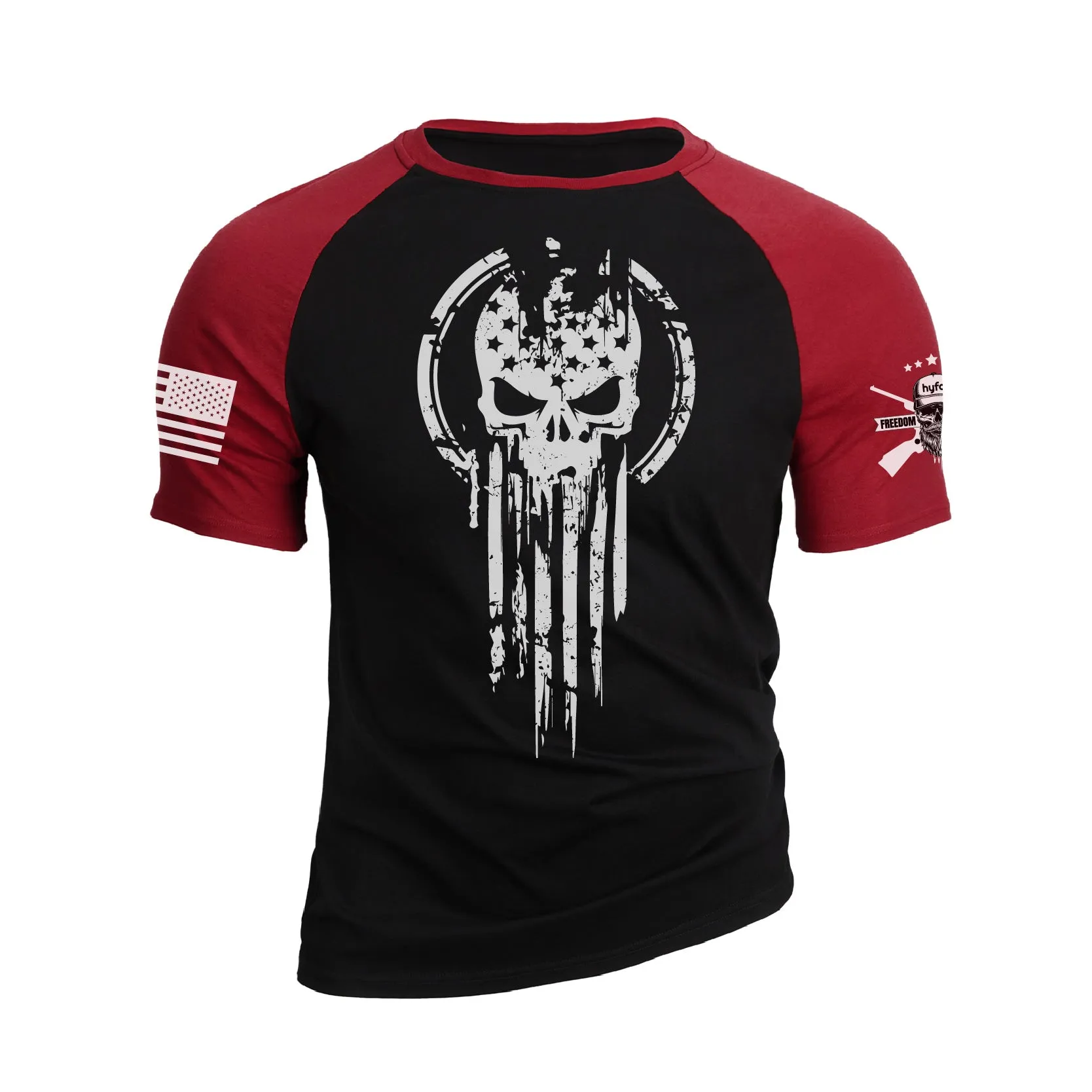 THE PUNISHER 100% COTTON RAGLAN GRAPHIC TEE