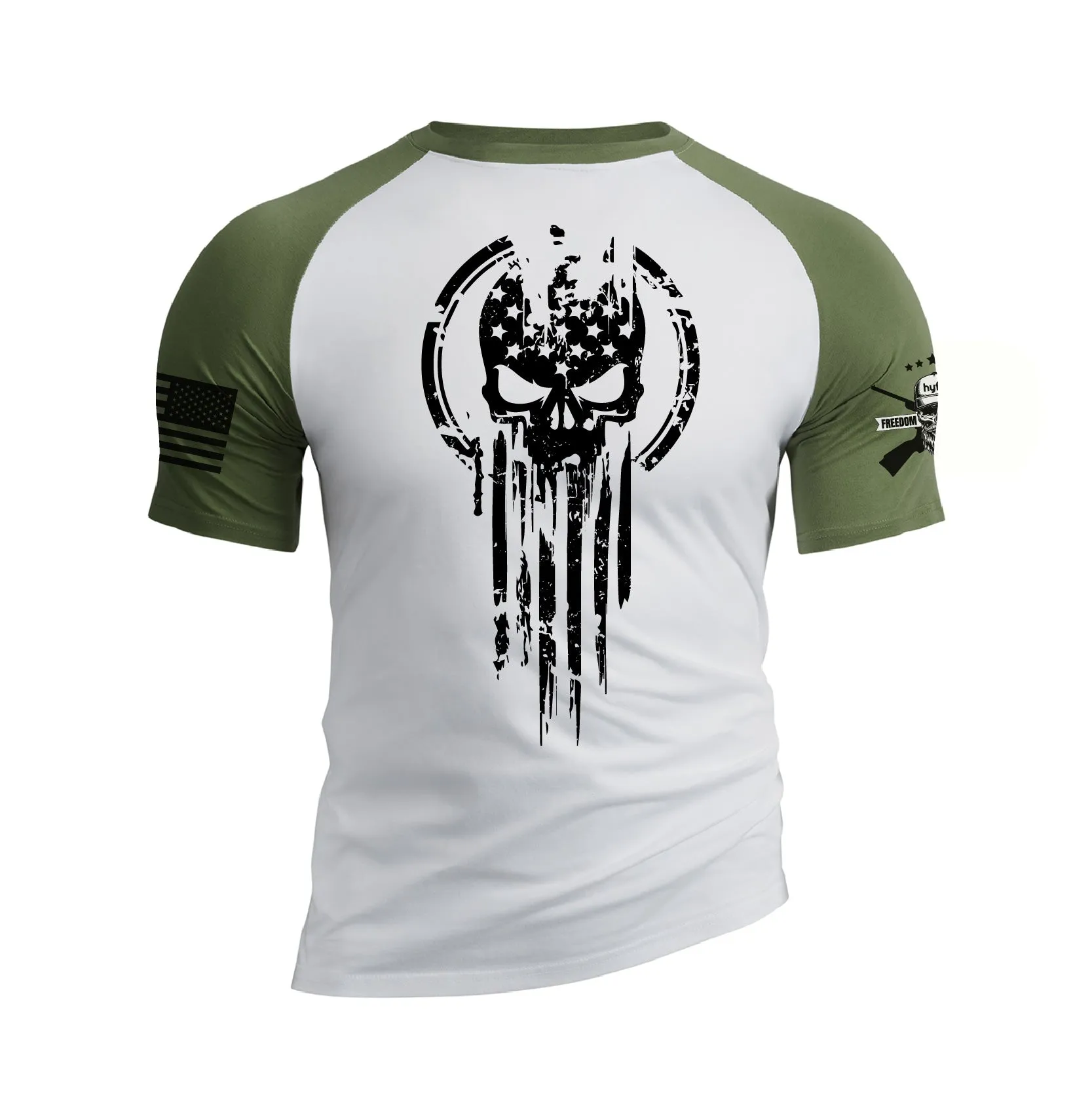 THE PUNISHER 100% COTTON RAGLAN GRAPHIC TEE